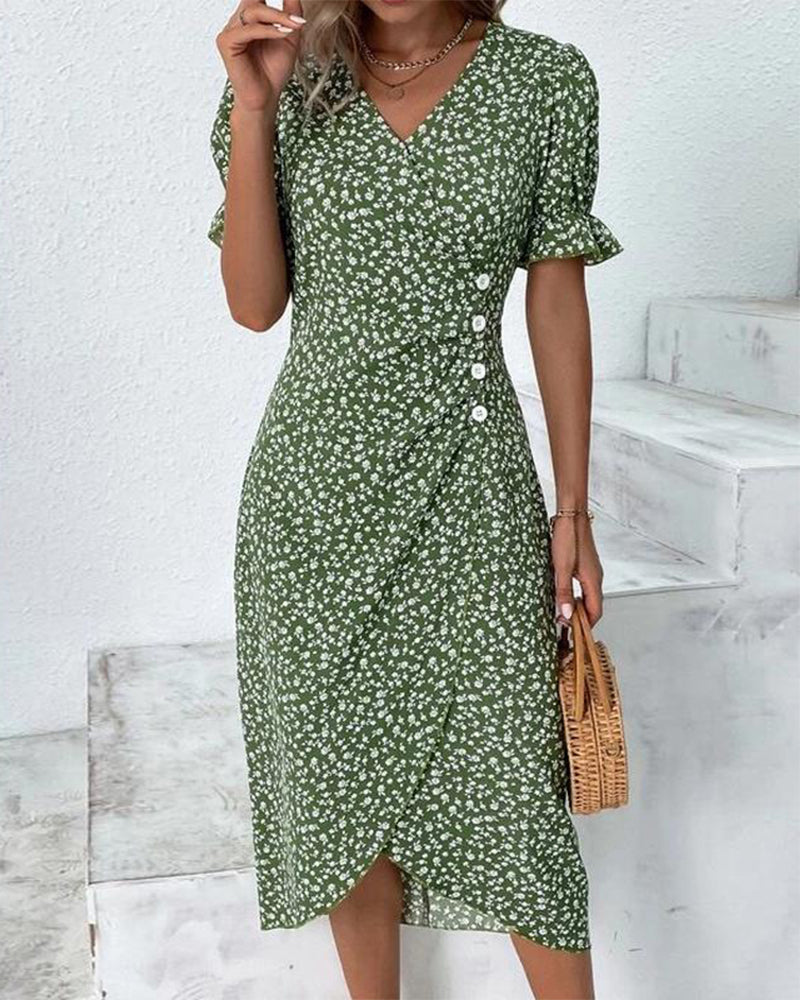 Elegantes Midikleid mit Blumenmuster