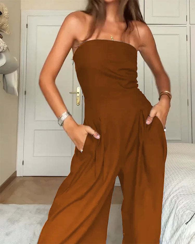 Eleganter schulterfreier Jumpsuit