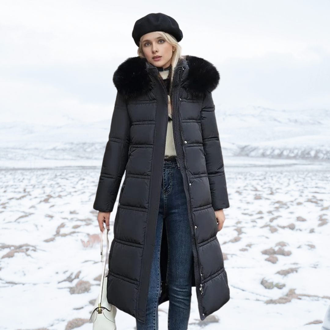 Luxuriöser Winterparka mit Fellkapuze