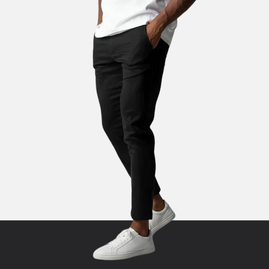 Slim Fit Stretch-Hose – Schwarz