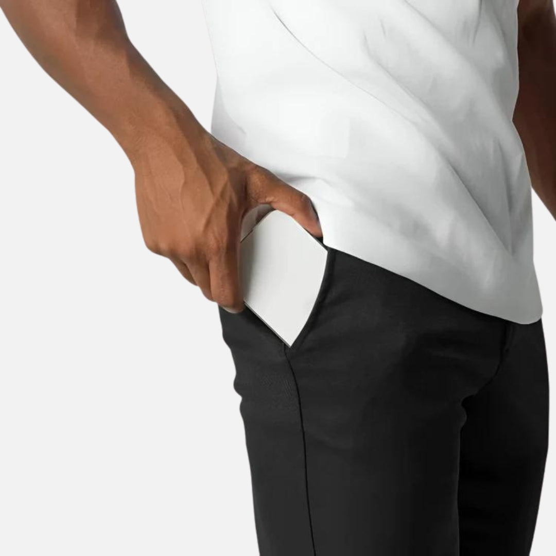 Slim Fit Stretch-Hose – Schwarz