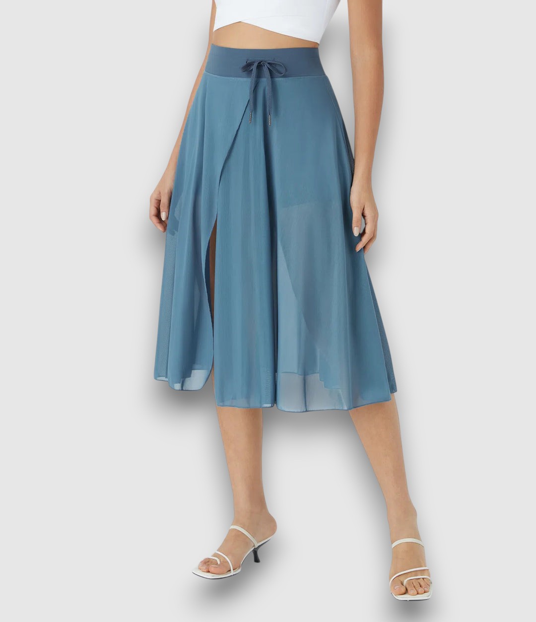 2-in-1-Midirock mit hoher Taille