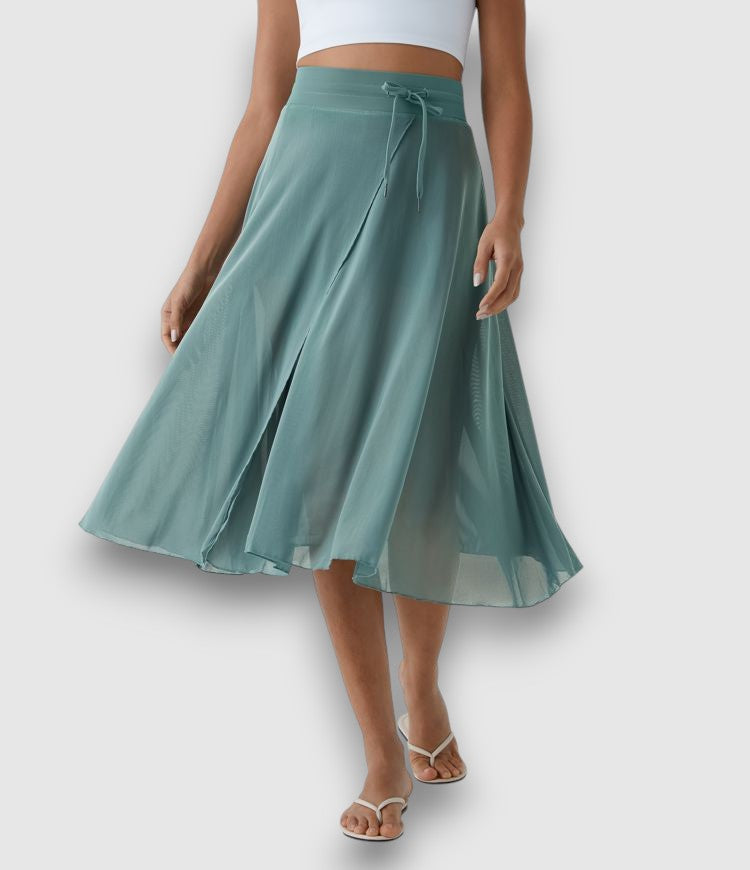 2-in-1-Midirock mit hoher Taille