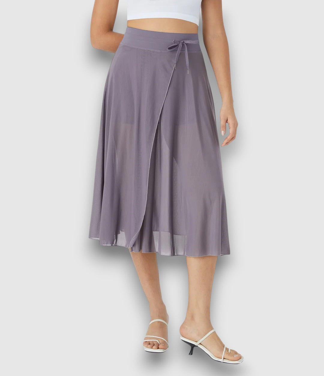 2-in-1-Midirock mit hoher Taille