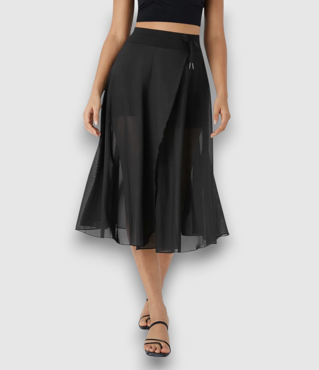 2-in-1-Midirock mit hoher Taille