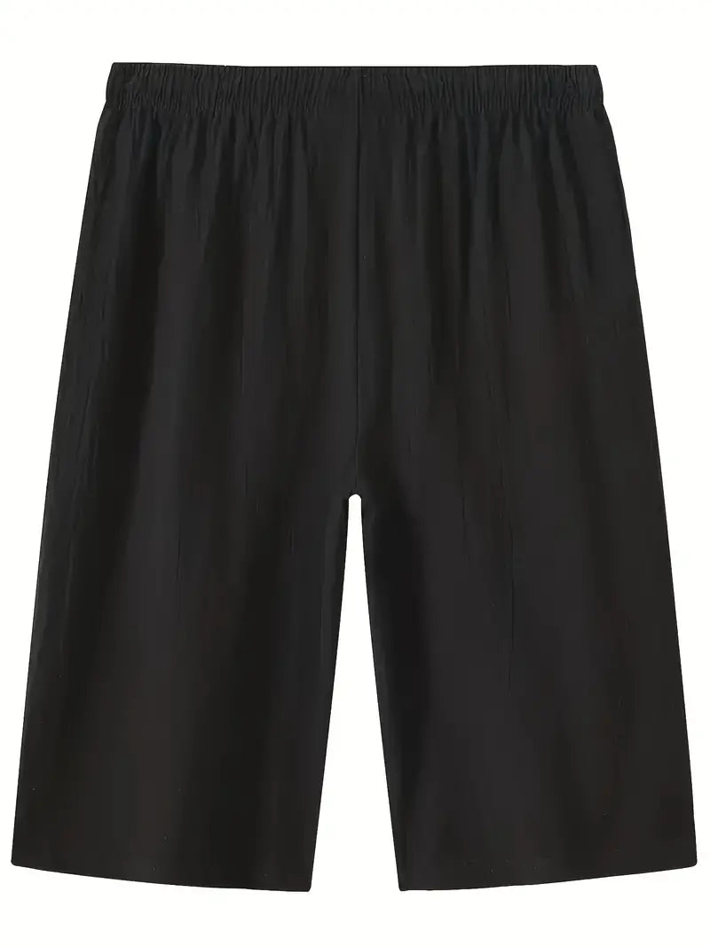 Leinen-Shorts – Schwarz