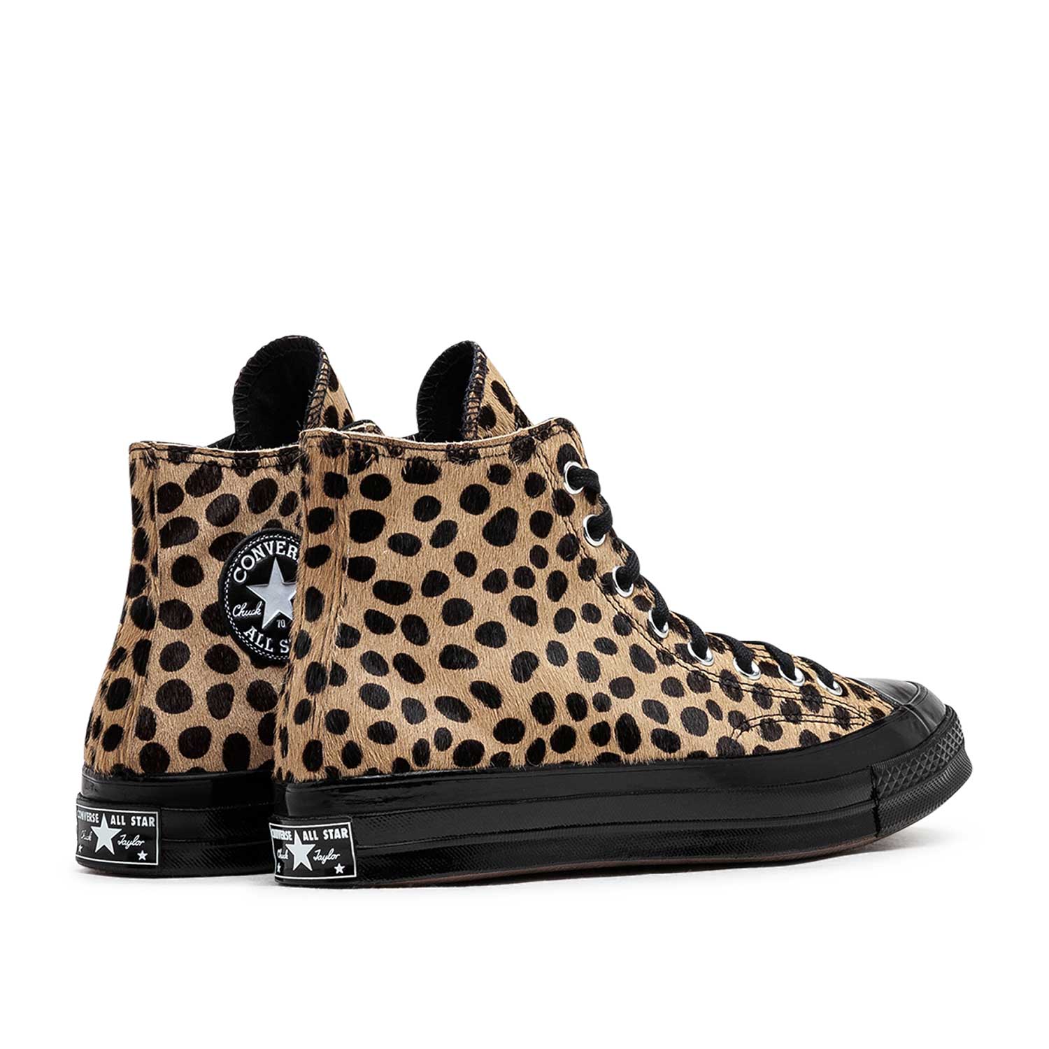 High-Top Ponyfell-Sneaker (Braun / Schwarz)