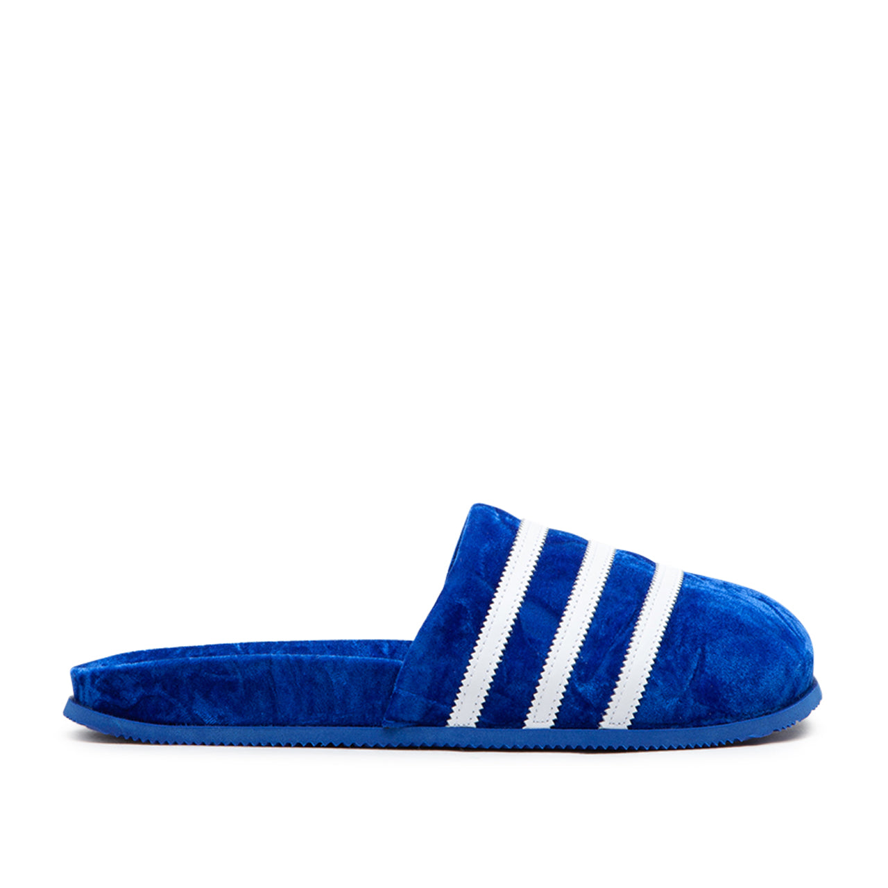Samt Slip-On Schuhe (Blau / Weiß)