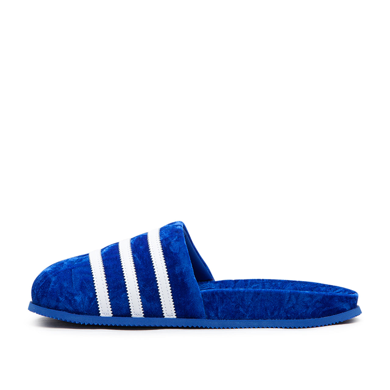 Samt Slip-On Schuhe (Blau / Weiß)