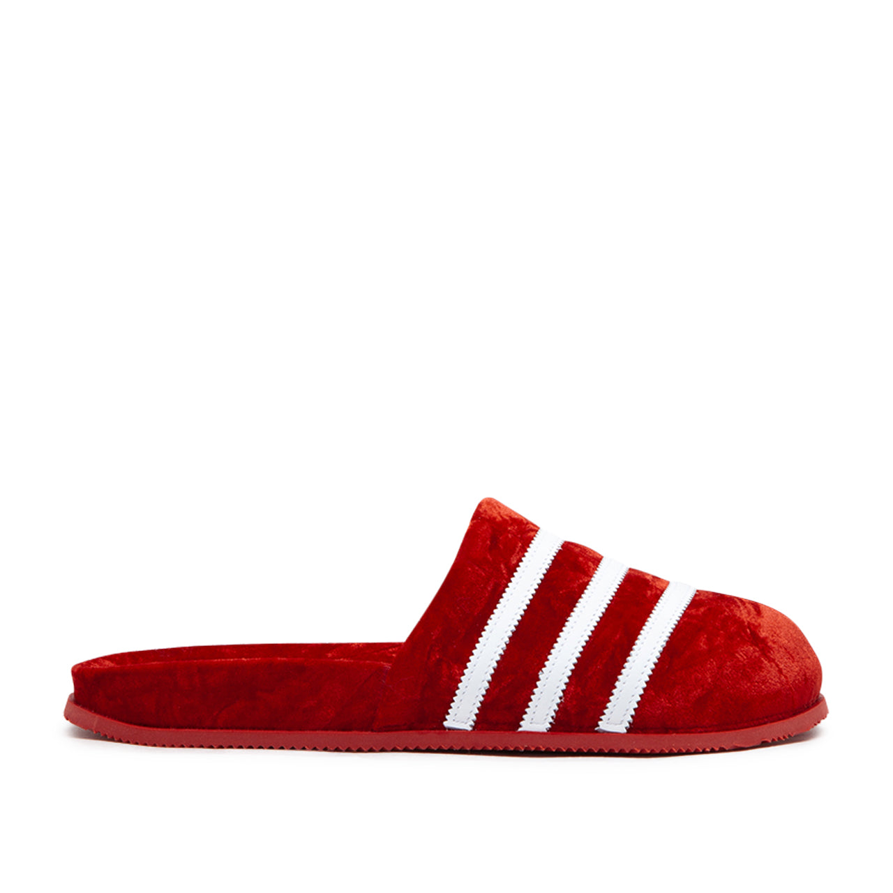 Samt-Slip-On-Sneakers (Burgund / Weiß)