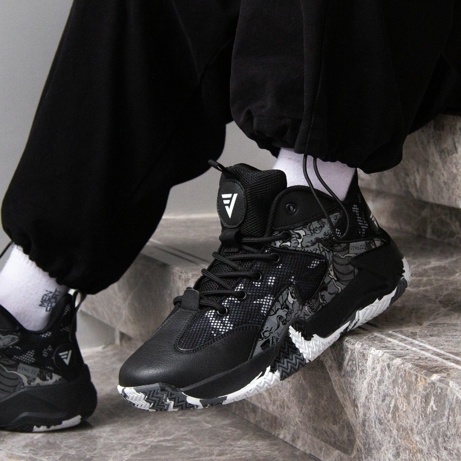 Komplett schwarze Basketball- und Volleyballschuhe - Unisex