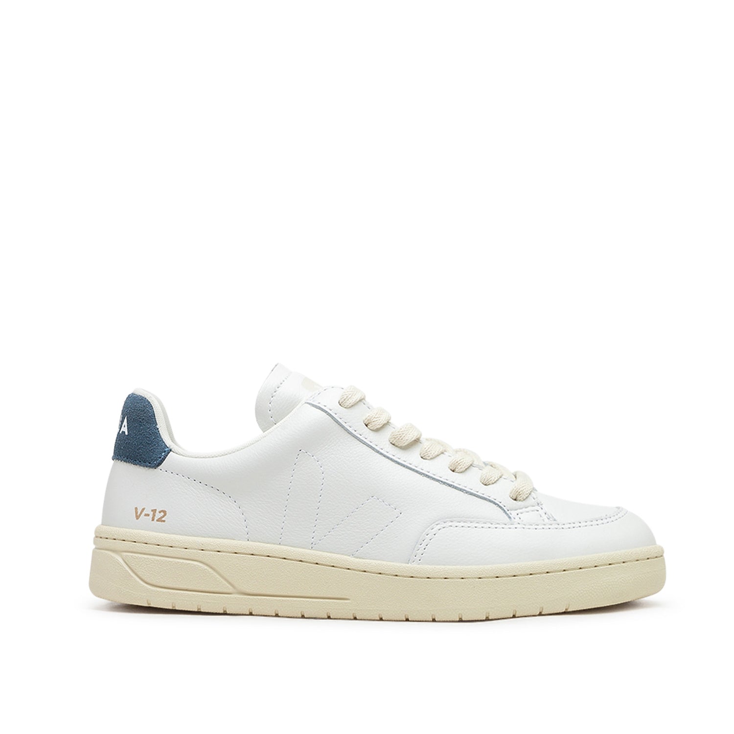 Damen V-12 Stitch O.T. Leder-Sneaker (Weiß / Blau)