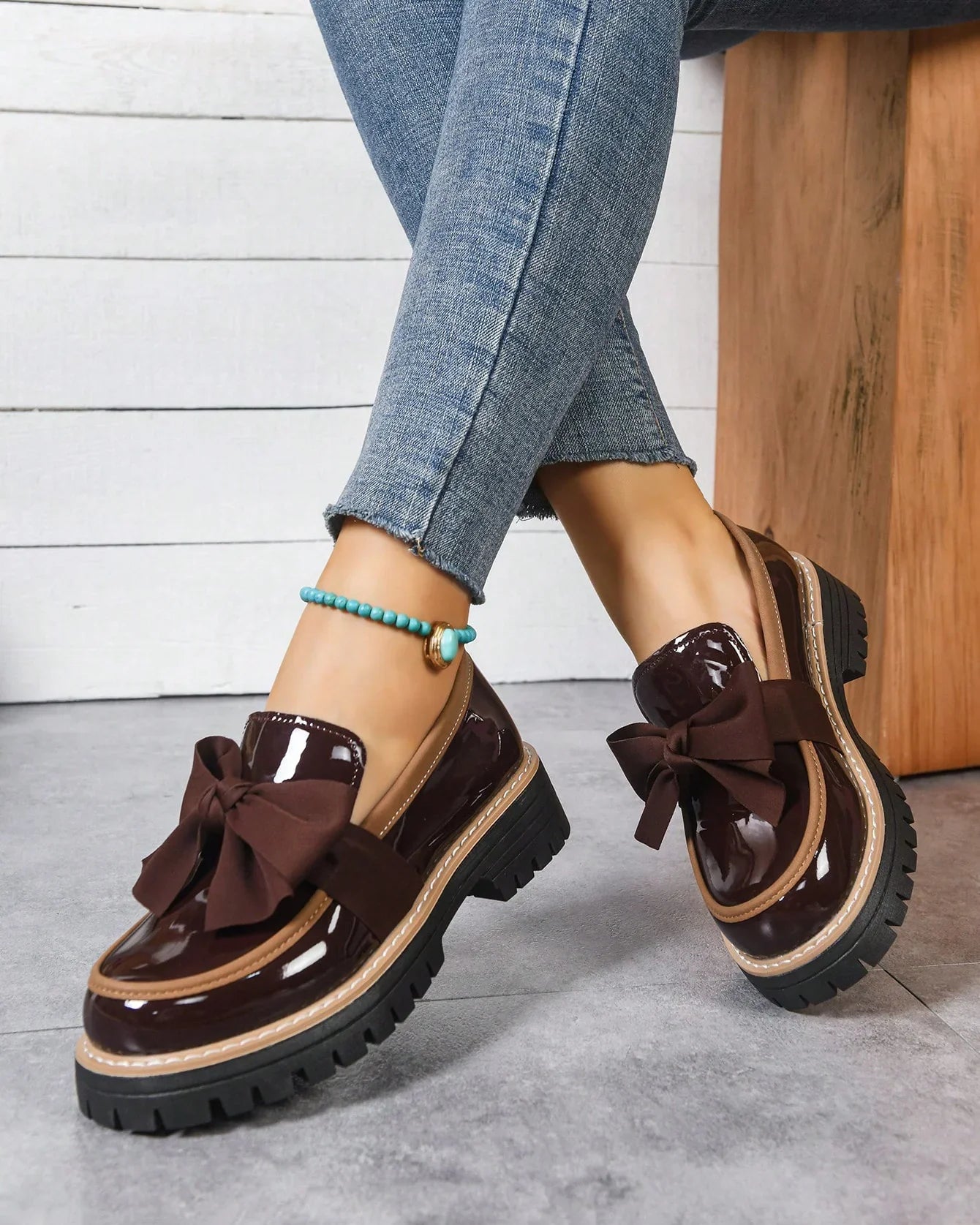 Valerie Bow Plateau-Loafer