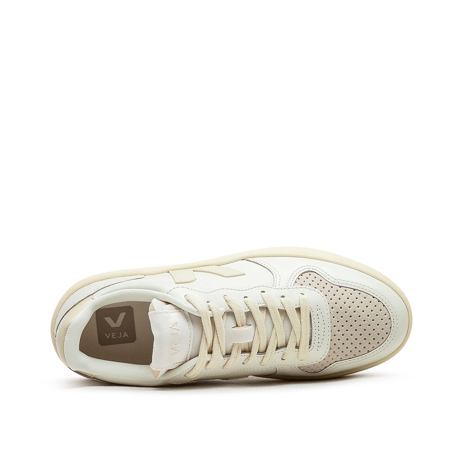 Damen V-10 Prime Ledersneaker (Beige)
