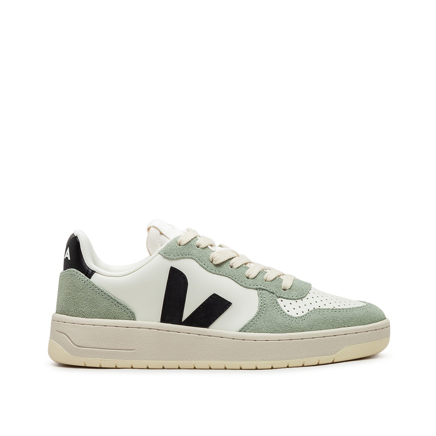 V-10 Prime Leather Damen-Sneaker (Beige / Grün / Schwarz)