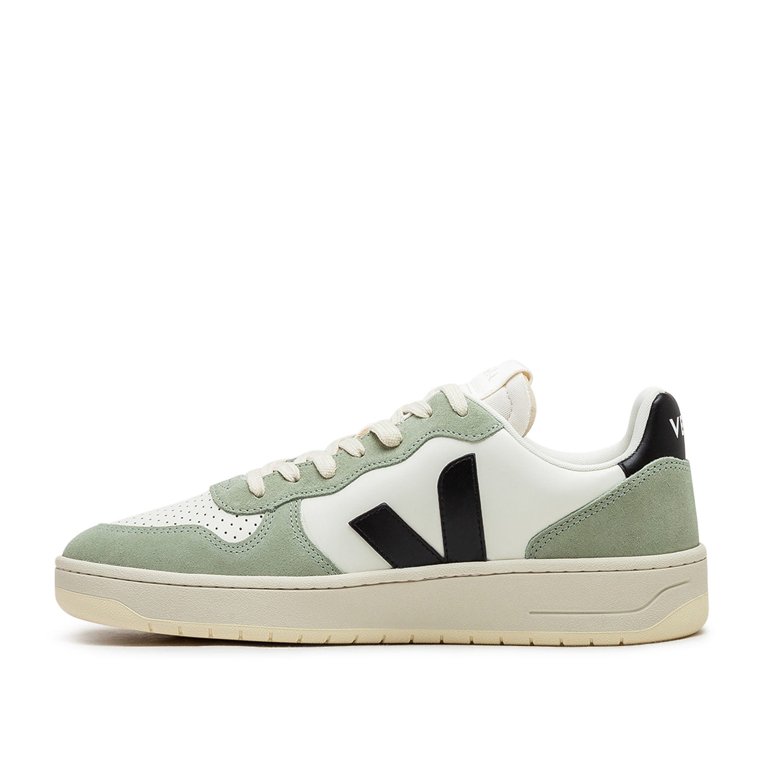 V-10 Prime Ledersneaker (Beige / Grün / Schwarz)