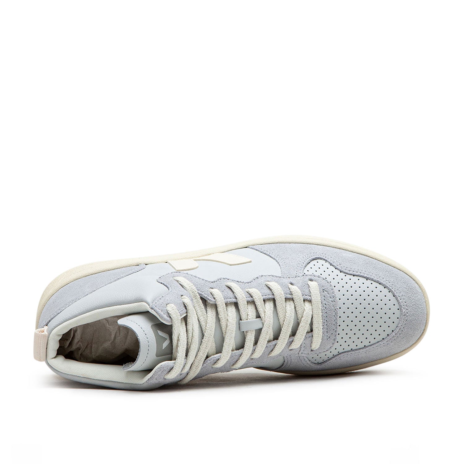 V-15 Leder-Sneaker (Grau / Cremefarben)