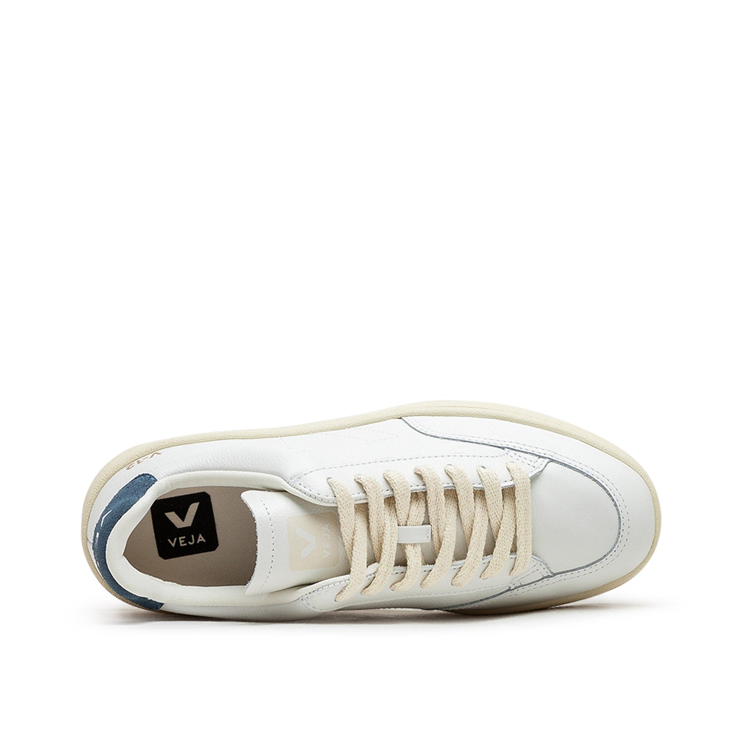 Damen V-12 Stitch O.T. Leder-Sneaker (Weiß / Blau)