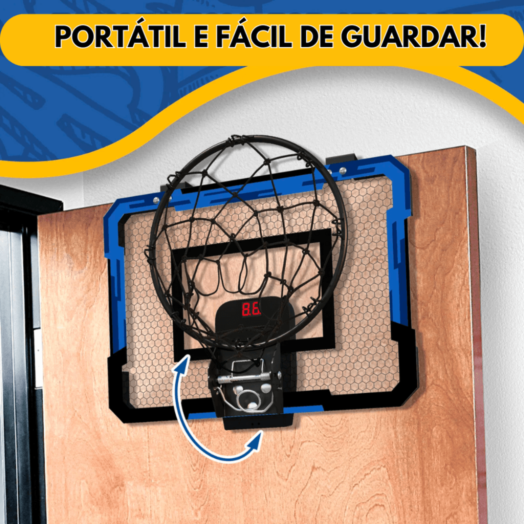 Tragbarer Basketballkorb mit Anzeigetafel und 3 kostenlosen Bällen