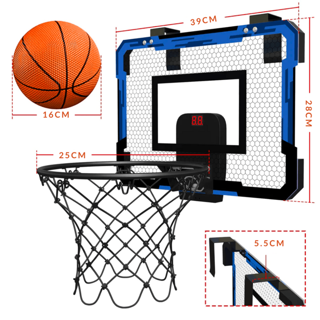 Tragbarer Basketballkorb mit Anzeigetafel und 3 kostenlosen Bällen