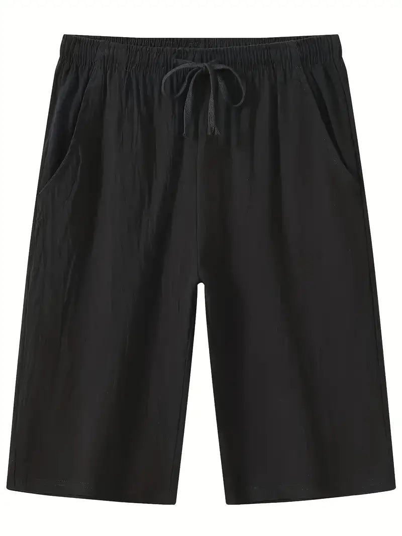 Leinen-Shorts – Schwarz