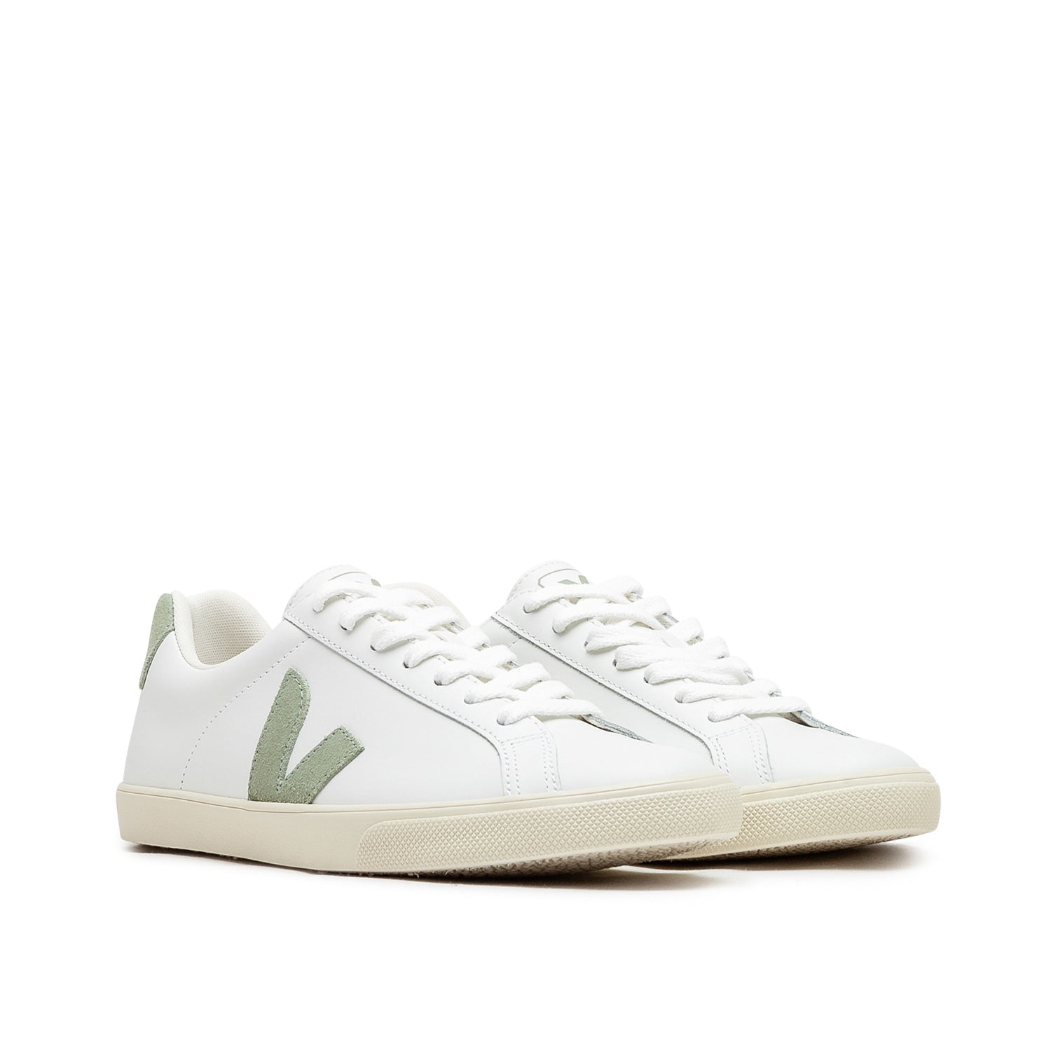 Damen Esplar Ledersneaker (Weiß / Oliv)