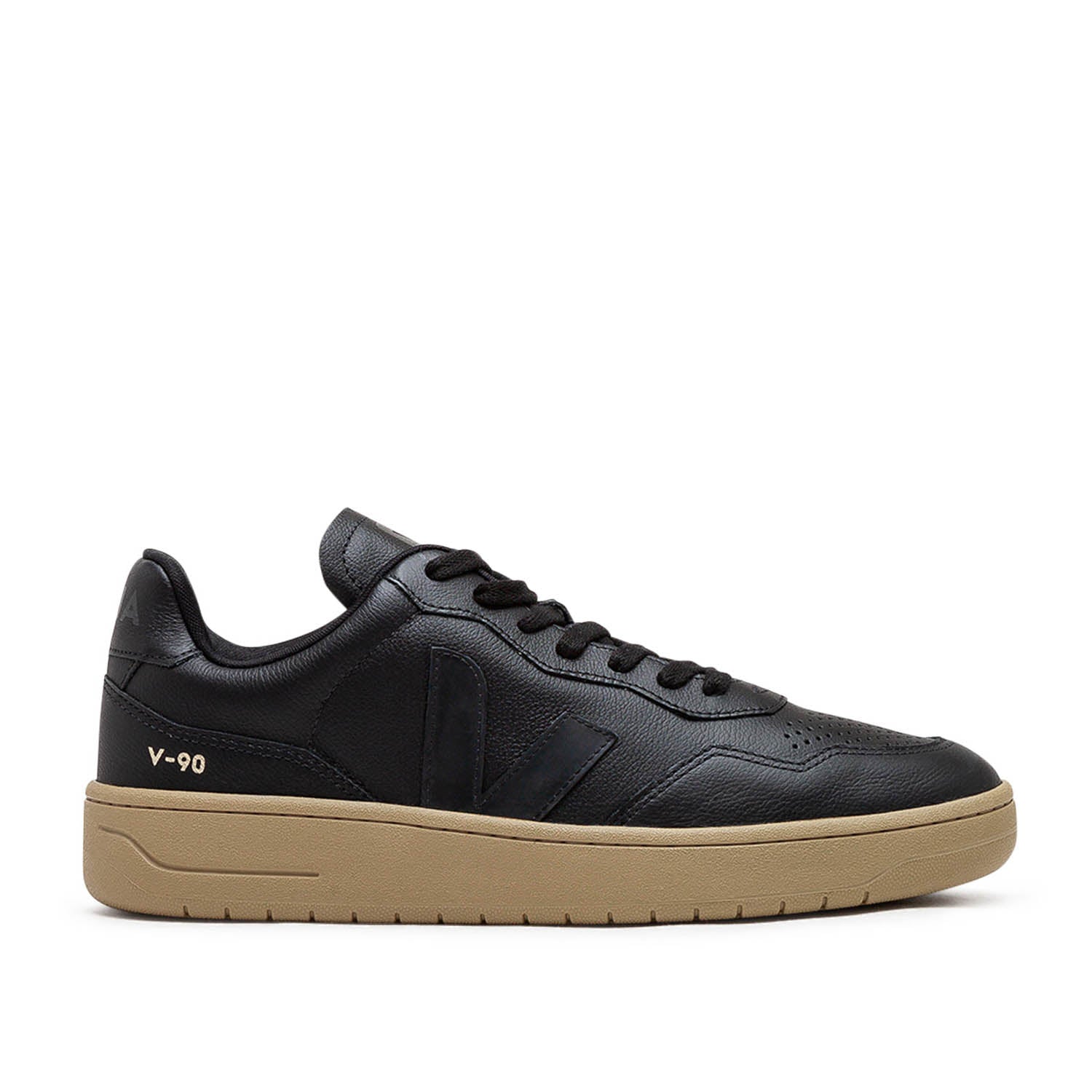 V-90 O.T. Leder-Sneakers (Schwarz)