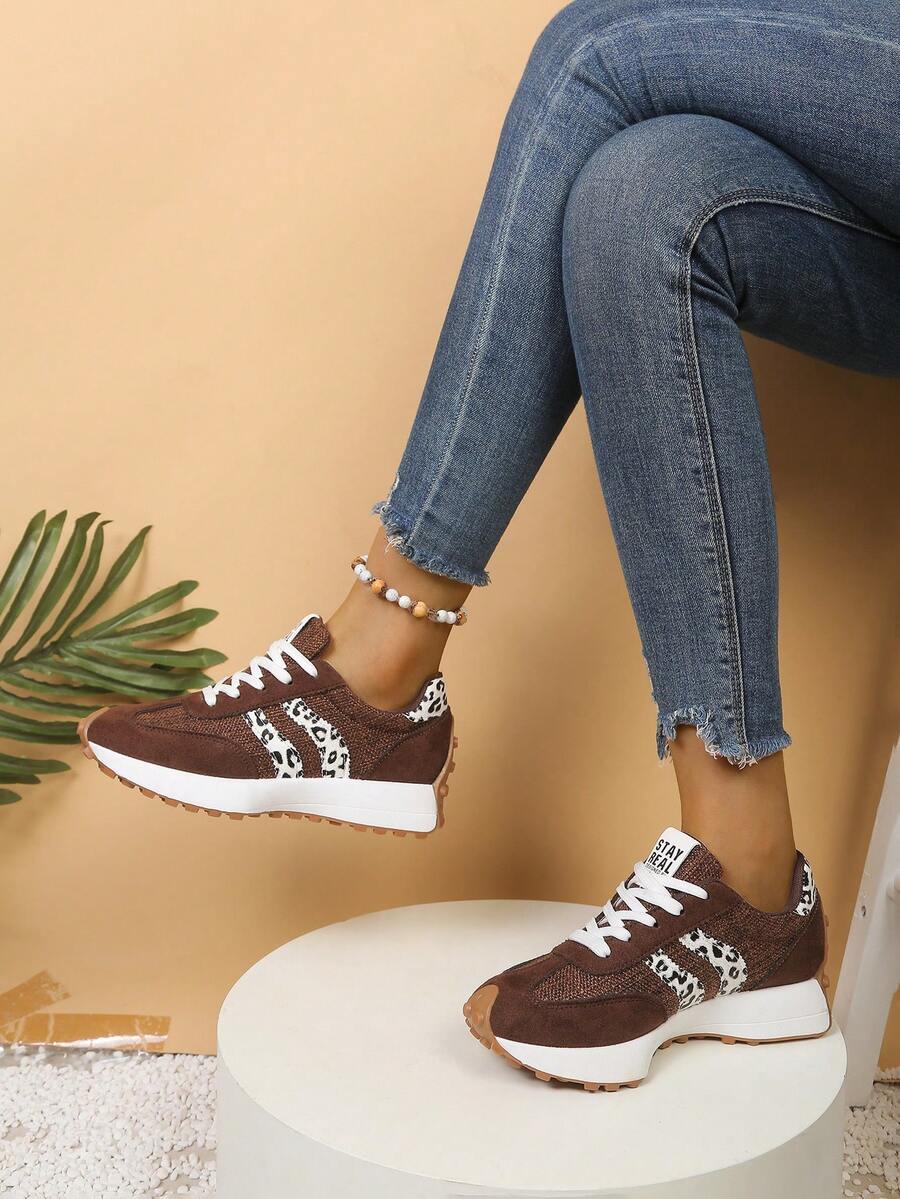 CloudLane Stripe Casual | Dunkle Mokka-Leopard