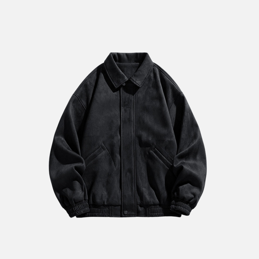 Black Suede Bomber Jacket