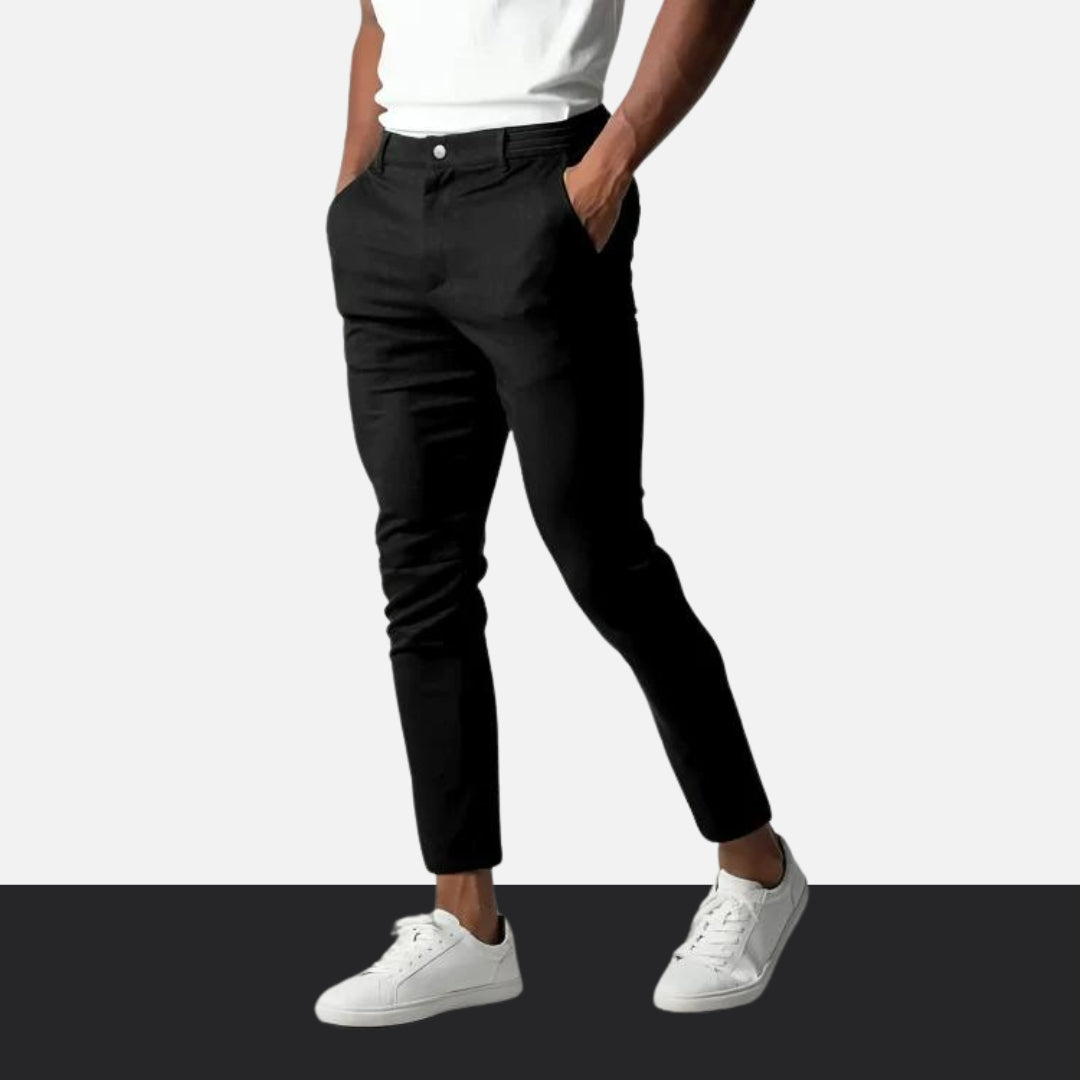 Slim Fit Stretch-Hose – Schwarz