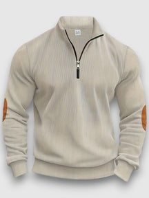 Eleganter Pullover mit halbem Reißverschluss