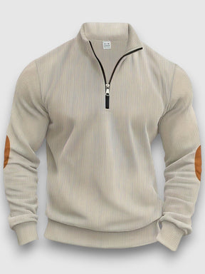 Eleganter Pullover mit halbem Reißverschluss