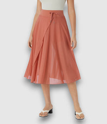 2-in-1-Midirock mit hoher Taille