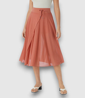 2-in-1-Midirock mit hoher Taille