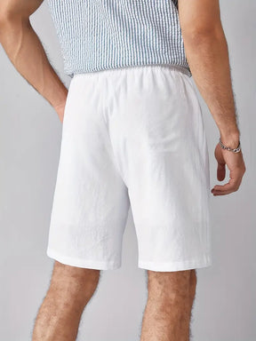 Leinenshorts - Weiß