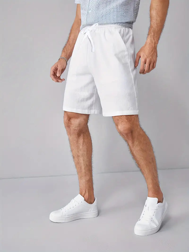 Leinenshorts - Weiß