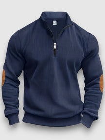 Eleganter Pullover mit halbem Reißverschluss