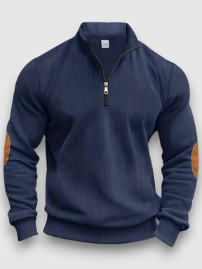 Eleganter Pullover mit halbem Reißverschluss