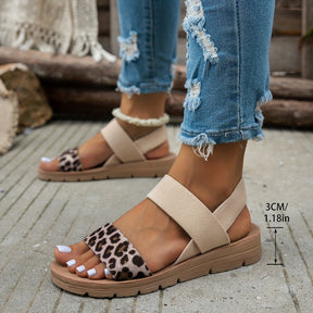 Leopardriemen-Komfortsandalen
