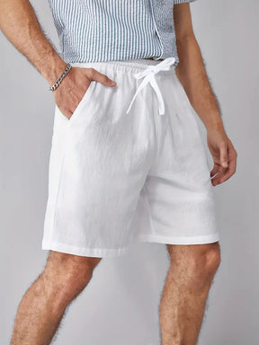 Leinenshorts - Weiß