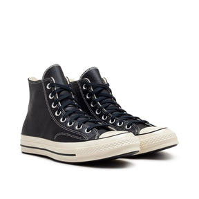 Klassische High-Top-Sneakers aus Leder (Schwarz)
