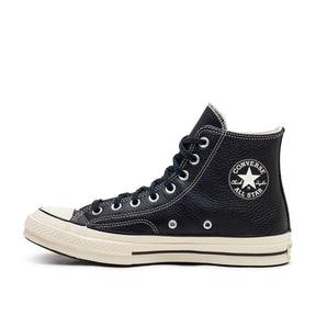Klassische High-Top-Sneakers aus Leder (Schwarz)