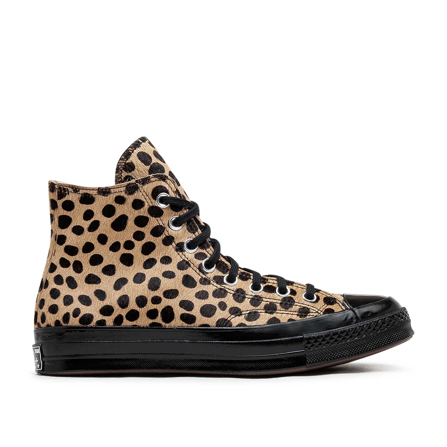 High-Top Ponyfell-Sneaker (Braun / Schwarz)