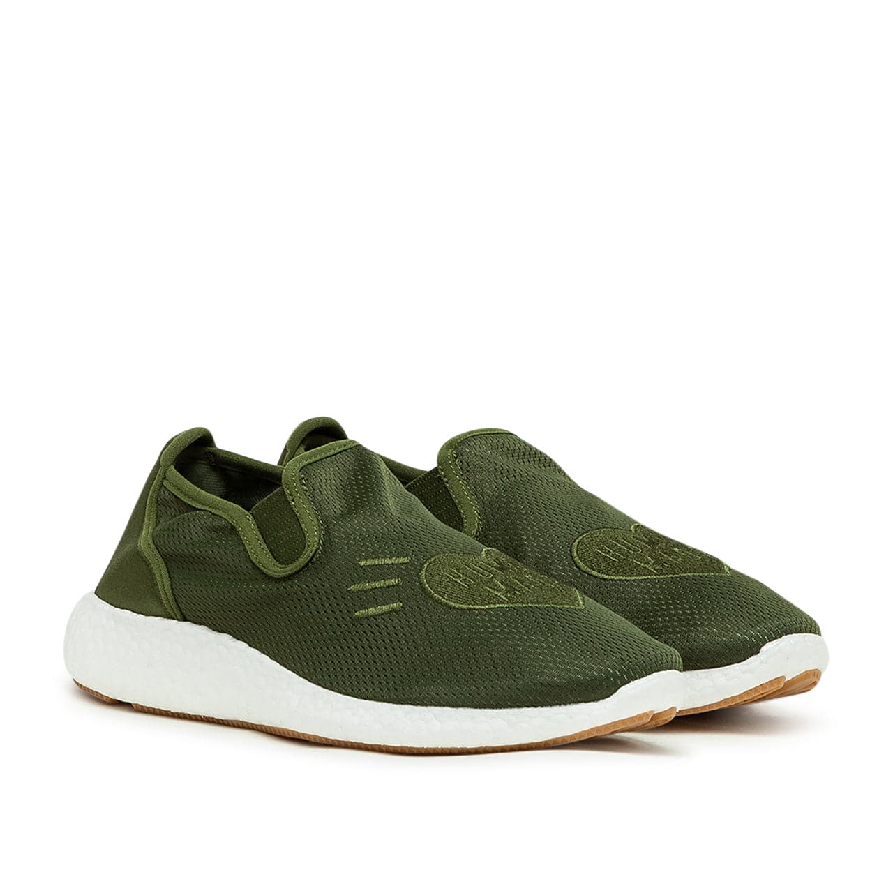 Kollaborative Pure Slip-On Sneakers (Olive / Weiß)