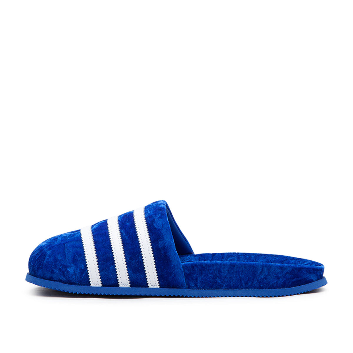 Samt Slip-On Schuhe (Blau / Weiß)