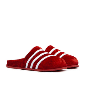 Samt-Slip-On-Sneakers (Burgund / Weiß)