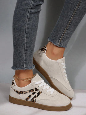 Harbor Court Beige Leopard Gum Sole Sneakers