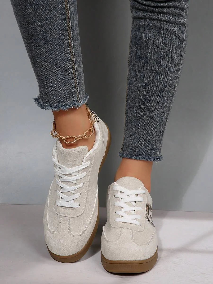 Harbor Court Beige Leopard Gum Sole Sneakers
