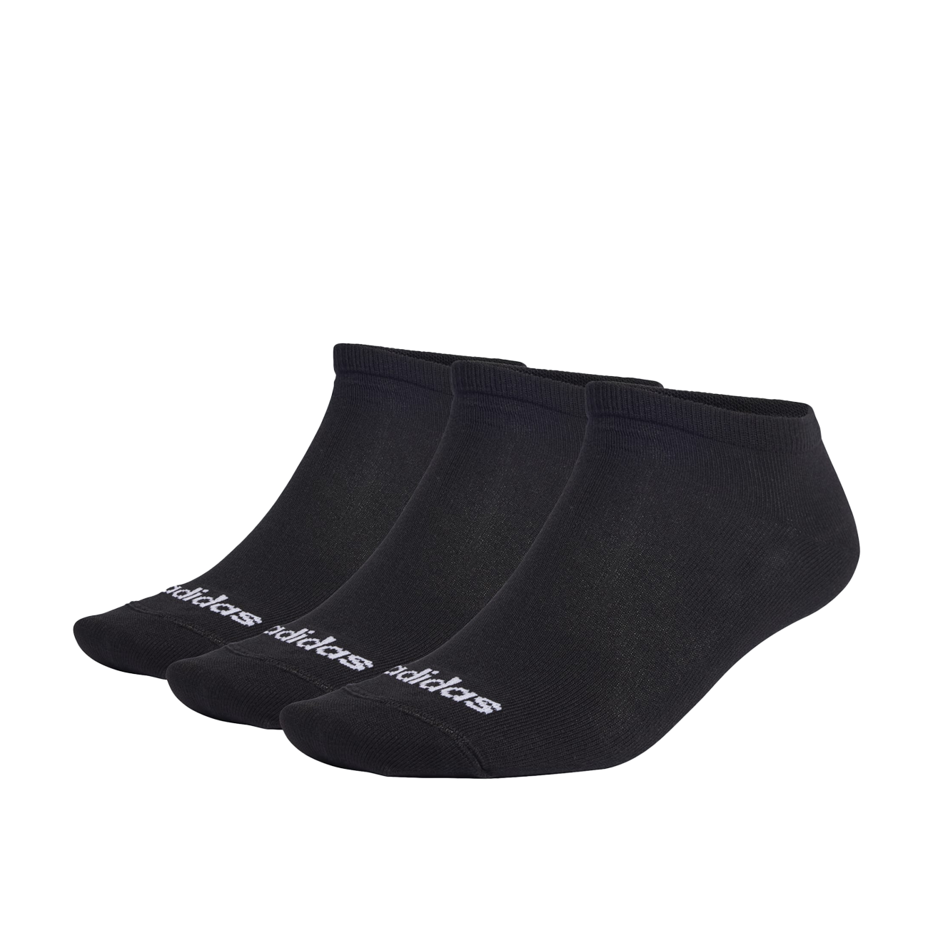 Dünne, niedrig geschnittene Socken aus Linear Low-Cut, 3 Paar (Schwarz)