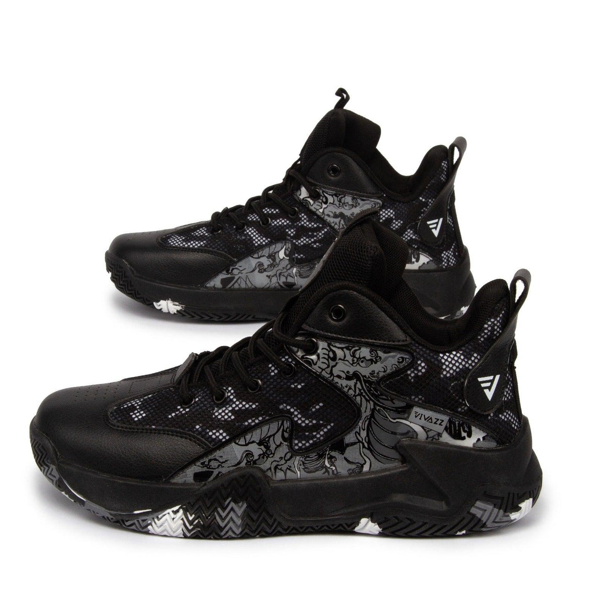Komplett schwarze Basketball- und Volleyballschuhe - Unisex